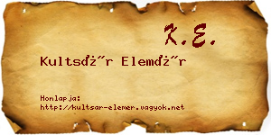 Kultsár Elemér névjegykártya